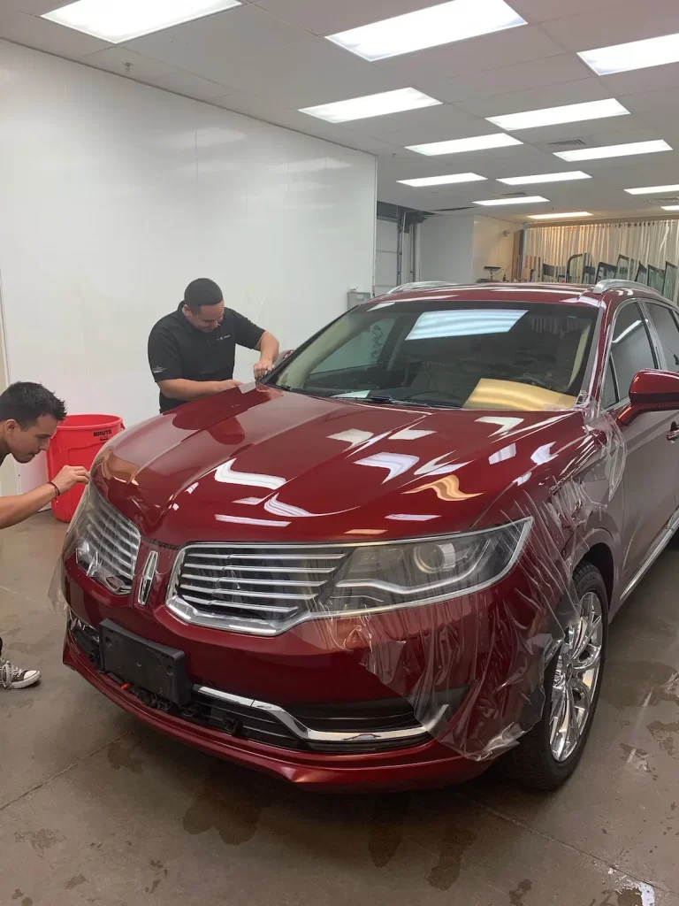 Red SUV Clear Bra installation in Phoenix